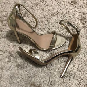 ALDO gold open toed heels size 7